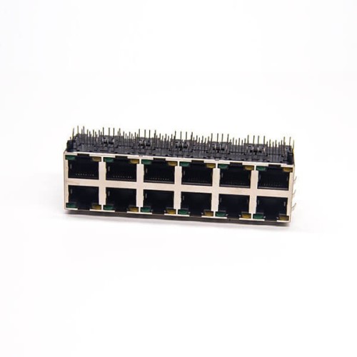 Multi Port RJ45 2x6 Right Angled 8p8c Network Shielded Jack Through Hole 5pcs Multi Port RJ45 2x6 Right Angled 8p8c Network Shielded Jack Through Hole 5pcs