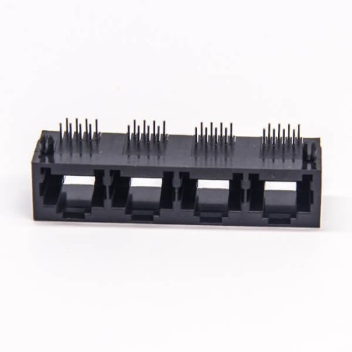 Port RJ45 4 Port Types 90 Degree Plastic Black Unshielded without LED 20pcs Port RJ45 4 Port Types 90 Degree Plastic Black Unshielded without LED 20pcs