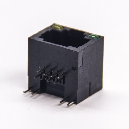 R45 with LED Right Angled Black Plastic Shell Unshielded Through Hole 20pcs R45 with LED Right Angled Black Plastic Shell Unshielded Through Hole 20pcs
