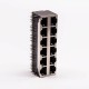 RJ45 12 Port Connector 2*6 Female Double Row R/A with Shield Without LED for PCB RJ45 12 Port Connector 2*6 Female Double Row R/A with Shield Without LED for PCB