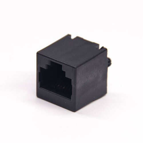 RJ45 180 Degree Couple Black Plastic Unshielded Jack without LED PCB Mount RJ45 180 Degree Couple Black Plastic Unshielded Jack without LED PCB Mount