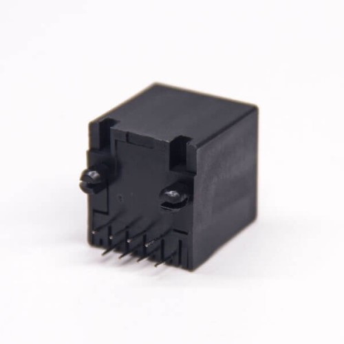 RJ45 180 Degree Couple Black Plastic Unshielded Jack without LED PCB Mount RJ45 180 Degree Couple Black Plastic Unshielded Jack without LED PCB Mount
