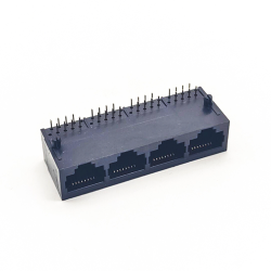 RJ45 1x4 Connector Female 90 Degree Unshield without Led Black 20pcs