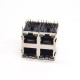RJ45 2x2 Port 8p8c Shielded Jack Through Hole PCB Mount with LED RJ45 2x2 Port 8p8c Shielded Jack Through Hole PCB Mount with LED