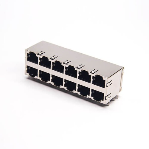 RJ45 2x6 Jack Modular Erhernet Network Connector Shielded Through Hole 90 Degree RJ45 2x6 Jack Modular Erhernet Network Connector Shielded Through Hole 90 Degree