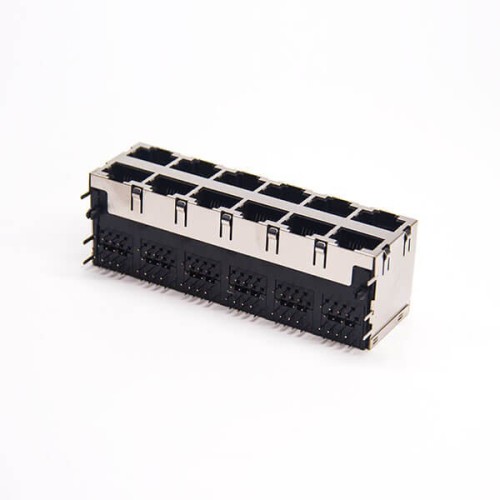 RJ45 2x6 Jack Modular Erhernet Network Connector Shielded Through Hole 90 Degree RJ45 2x6 Jack Modular Erhernet Network Connector Shielded Through Hole 90 Degree