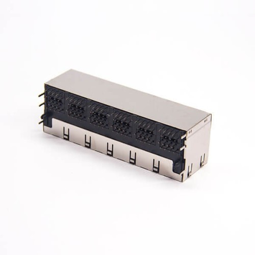 RJ45 2x6 Jack Modular Erhernet Network Connector Shielded Through Hole 90 Degree RJ45 2x6 Jack Modular Erhernet Network Connector Shielded Through Hole 90 Degree
