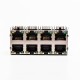 RJ45 8 Pin Connector Female R/A 8 Port Gold Plated with Shield and LED for PCB RJ45 8 Pin Connector Female R/A 8 Port Gold Plated with Shield and LED for PCB