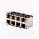 RJ45 8 Pin Connector Female R/A 8 Port Gold Plated with Shield and LED for PCB RJ45 8 Pin Connector Female R/A 8 Port Gold Plated with Shield and LED for PCB