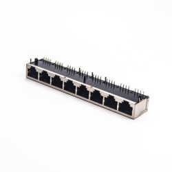 RJ45 8 Port Connector Shielded Jack 8p8c 90 Degree for PCB Mount