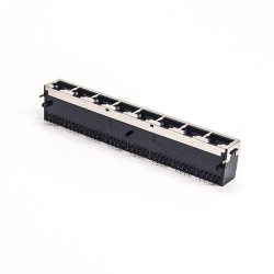 RJ45 8 Port Jack 8P8C Right Angled Network Connector DIP Type PCB Mount