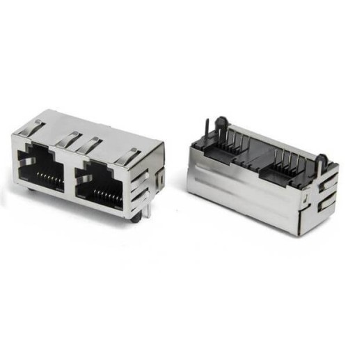 RJ45 8P8C 1X2 Female Socket Right Angle Network PCB Mount Shield Without Led RJ45 8P8C 1X2 Female Socket Right Angle Network PCB Mount Shield Without Led