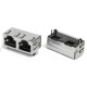 RJ45 8P8C 1X2 Female Socket Right Angle Network PCB Mount Shield Without Led RJ45 8P8C 1X2 Female Socket Right Angle Network PCB Mount Shield Without Led
