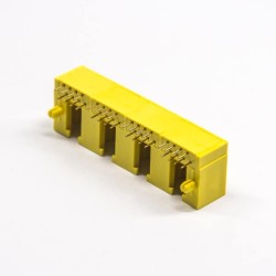 RJ45 8P8C Connectors with leds Yellew unshieled Muti-port 1×4