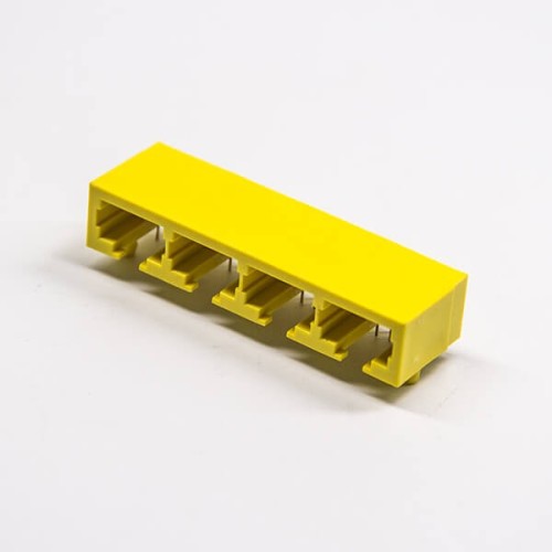 RJ45 8P8C Connectors with leds Yellew unshieled Muti-port 1×4 RJ45 8P8C Connectors with leds Yellew unshieled Muti-port 1×4