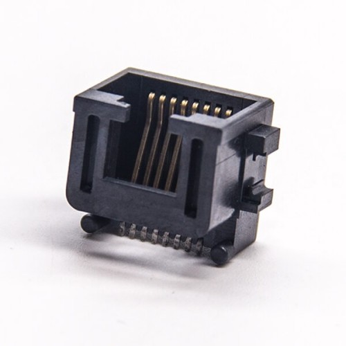 RJ45 8p8c Jack Black Offset Type Right Angled Unshielded RJ45 Jack SMT RJ45 8p8c Jack Black Offset Type Right Angled Unshielded RJ45 Jack SMT