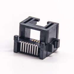 RJ45 8p8c Jack Black Offset Type Right Angled Unshielded RJ45 Jack SMT