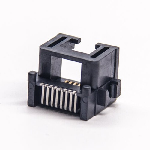 RJ45 8p8c Jack Black Offset Type Right Angled Unshielded RJ45 Jack SMT RJ45 8p8c Jack Black Offset Type Right Angled Unshielded RJ45 Jack SMT
