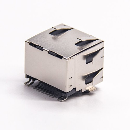 RJ45 8p8c Jack Connector SMT PCB Mount with LED Shielded RJ45 with EMI RJ45 8p8c Jack Connector SMT PCB Mount with LED Shielded RJ45 with EMI