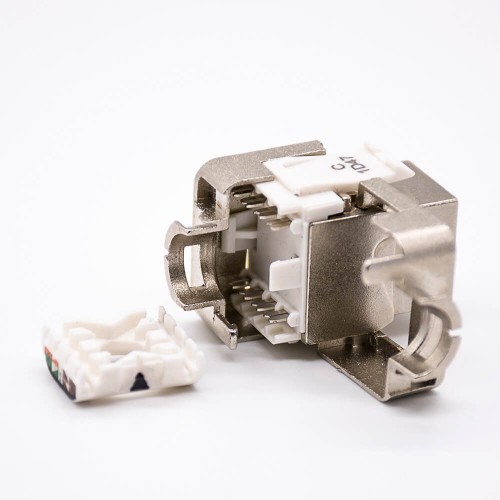 RJ45 8P8C Jack Single Port CAT6A Shielded Toolless Module Network Socket RJ45 8P8C Jack Single Port CAT6A Shielded Toolless Module Network Socket