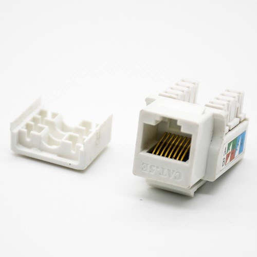RJ45 8P8C Jack Unshielded CAT5E 90 Degree Single Port Keystone Jack RJ45 8P8C Jack Unshielded CAT5E 90 Degree Single Port Keystone Jack