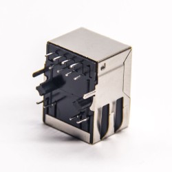RJ45 8p8c LED 90 Degree DIP Type for PCB Mount with EMI Modular Connector 20pcs