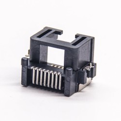 RJ45 8P8C Modular Connector Single Port SMT 90 Degree Unshielded Jack