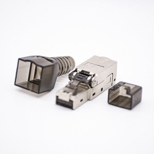 RJ45 8P8C Toolless Plug Straight Shielded For CAT6A RJ45 8P8C Toolless Plug Straight Shielded For CAT6A
