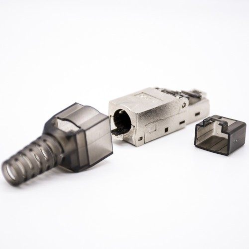 RJ45 8P8C Toolless Plug Straight Shielded For CAT6A RJ45 8P8C Toolless Plug Straight Shielded For CAT6A