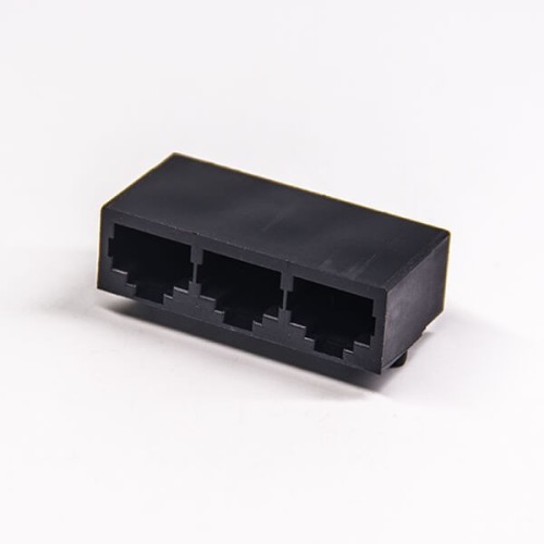 RJ45 Connector Female 1x3 Modular Unshielded Connector Through Hole PCB Mount RJ45 Connector Female 1x3 Modular Unshielded Connector Through Hole PCB Mount