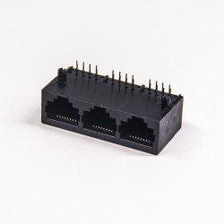 RJ45 Connector Female 1x3 Modular Unshielded Connector Through Hole PCB Mount