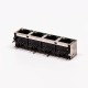 RJ45 Connector Female 4 Port 90° Straight 8P with Shield With LED for PCB RJ45 Connector Female 4 Port 90° Straight 8P with Shield With LED for PCB