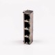 RJ45 Connector Female 4 Port 90° Straight 8P with Shield With LED for PCB RJ45 Connector Female 4 Port 90° Straight 8P with Shield With LED for PCB