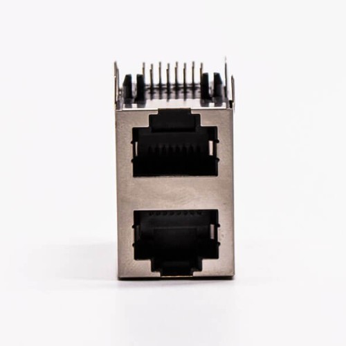 RJ45 Connector PCB 2 Port R/A Double Row with Shield and Without LED 20pcs RJ45 Connector PCB 2 Port R/A Double Row with Shield and Without LED 20pcs