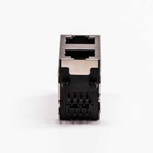 RJ45 Connector PCB 2 Port R/A Double Row with Shield and Without LED 20pcs RJ45 Connector PCB 2 Port R/A Double Row with Shield and Without LED 20pcs