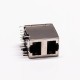 RJ45 Connector PCB 2 Port R/A Double Row with Shield and Without LED 20pcs RJ45 Connector PCB 2 Port R/A Double Row with Shield and Without LED 20pcs