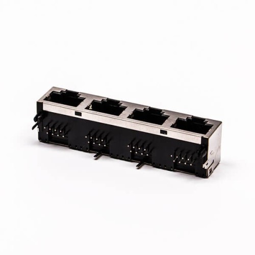RJ45 Connector Shielded Female 8P 1*4 180 Degree Without LED for PCB RJ45 Connector Shielded Female 8P 1*4 180 Degree Without LED for PCB