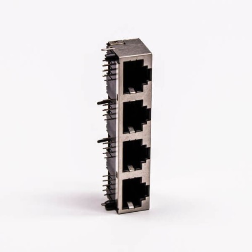 RJ45 Connector Shielded Female 8P 1*4 180 Degree Without LED for PCB RJ45 Connector Shielded Female 8P 1*4 180 Degree Without LED for PCB