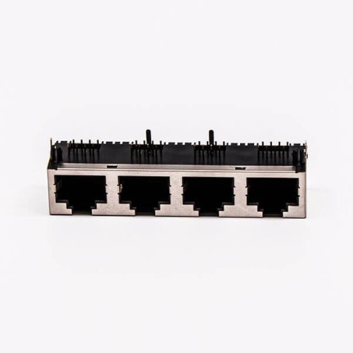 RJ45 Connector Shielded Female 8P 1*4 180 Degree Without LED for PCB RJ45 Connector Shielded Female 8P 1*4 180 Degree Without LED for PCB