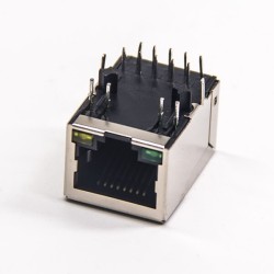 RJ45 Connector With Leds Right Angled Shieled Network port