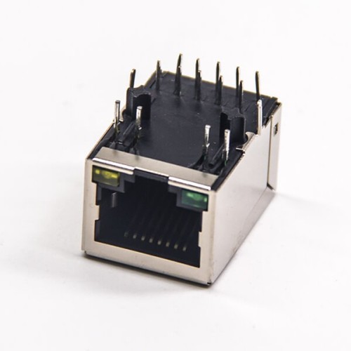 RJ45 Connector With Leds Right Angled Shieled Network port RJ45 Connector With Leds Right Angled Shieled Network port