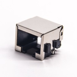 RJ45 Connectors Female SMT PCB Mount Offset 90 Degree without LED 8p8c