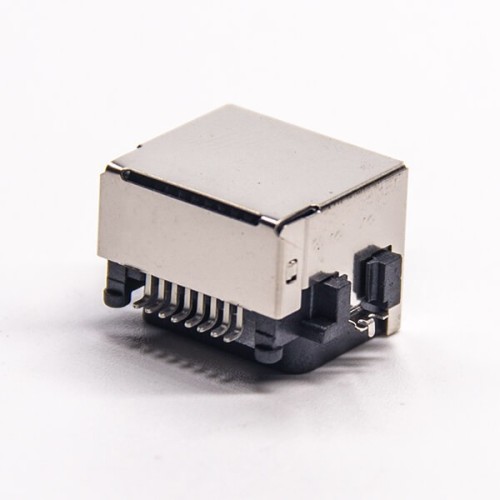 RJ45 Connectors Female SMT PCB Mount Offset 90 Degree without LED 8p8c RJ45 Connectors Female SMT PCB Mount Offset 90 Degree without LED 8p8c