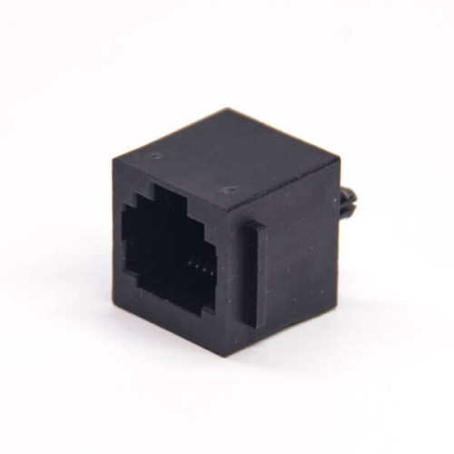 RJ45 Coupler Black 180 Degree Through Hole PCB Mount 8P8C Modular Connector RJ45 Coupler Black 180 Degree Through Hole PCB Mount 8P8C Modular Connector