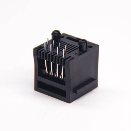 RJ45 Coupler Black 180 Degree Through Hole PCB Mount 8P8C Modular Connector RJ45 Coupler Black 180 Degree Through Hole PCB Mount 8P8C Modular Connector