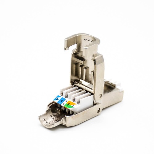 RJ45 Crystal Plug Cable Male Straight CAT6 Shielded Toolless Through Hole RJ45 Crystal Plug Cable Male Straight CAT6 Shielded Toolless Through Hole