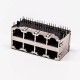 RJ45 Double Female Connector 8 Port 2*4 without LED and with Shield for PCB RJ45 Double Female Connector 8 Port 2*4 without LED and with Shield for PCB