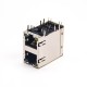 RJ45 Double Socket Stacked Type Shielded Jack 90 Degree Through Hole with LED RJ45 Double Socket Stacked Type Shielded Jack 90 Degree Through Hole with LED