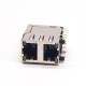 RJ45 Dual Jack Right Angled Shielded Connector Through Hole with LED RJ45 Dual Jack Right Angled Shielded Connector Through Hole with LED