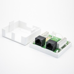 RJ45 Dual Port Desktop Network Interface 8P8C CAT5E Unshielded PCB Mount Network Connector